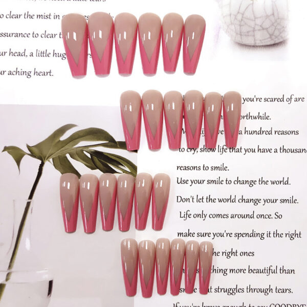 Extra-long Meat Powder Pink Ballet Nail Nail Patch Removable Wearable Nail - Image 4