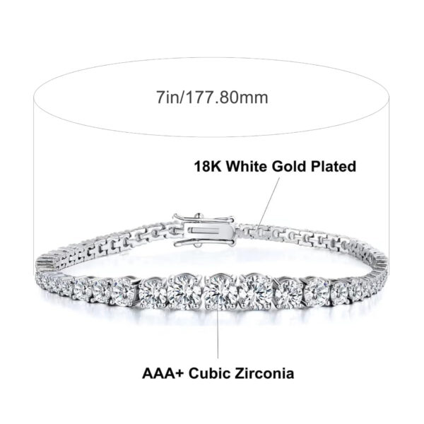 Gradient Size Tennis Zircon Bracelet - Image 3