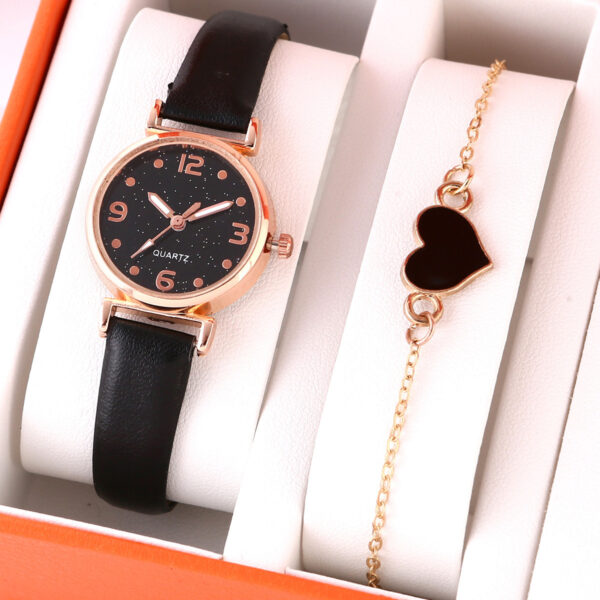 Lady Temperament Heart Bracelet Quartz Watch Suit - Image 4