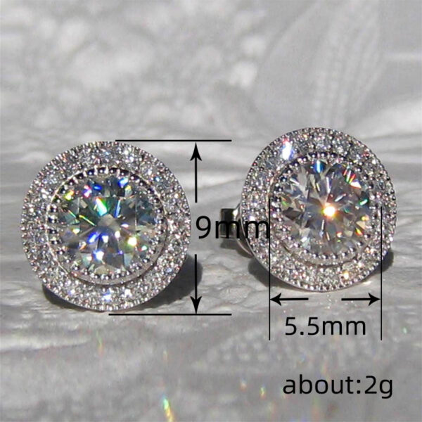 Inlaid Super Round Zircon Full-jeweled Stud Earrings Female - Image 3