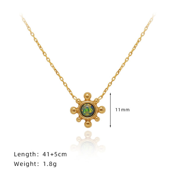 Titanium Steel High Color Retention Small SUNFLOWER Necklace - Image 8