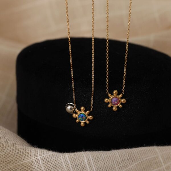 Titanium Steel High Color Retention Small SUNFLOWER Necklace - Image 2