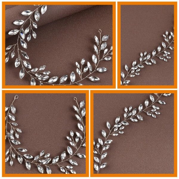 Horse Eye Silver Flexible Chain Headband Headwear Wedding - Image 3